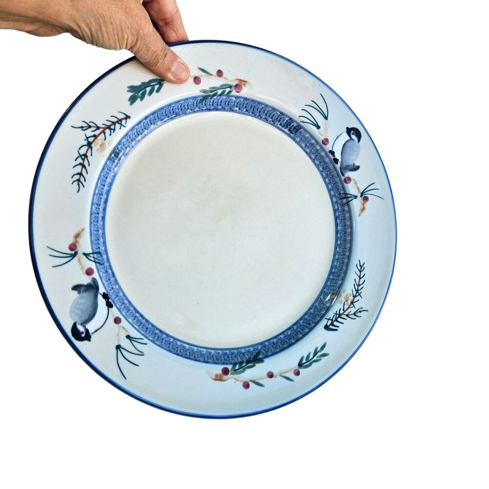 Vintage Hartstone Chickadee & Pine Dinner Plate 11" Stoneware USA - Picture 4 of 16